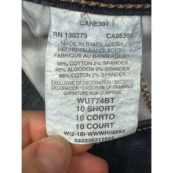 Aura by Wrangler Women's Straight Leg Blue Denim Jeans - Size 10S (32x29.5) - Picture 4 of 4